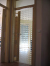 Holzglastür mit Ahorn CPL Zarge und Oberlicht Klarglas